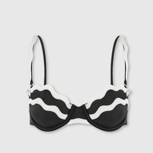 Bahia Maria OLA BIKINI TOP Color Black and White Womens size Medium NWT